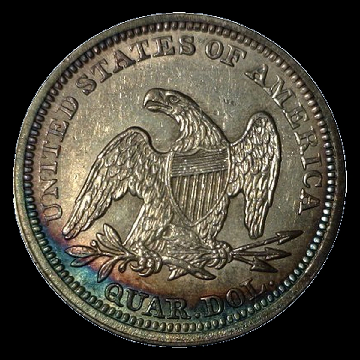 1861 Liberty Seated Quarter: Wrong Design Die