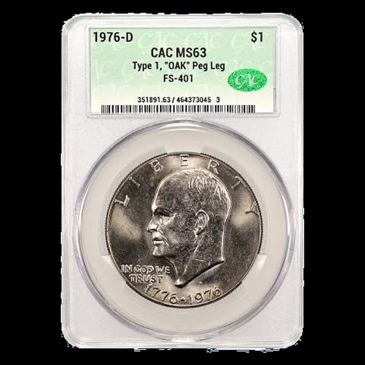 1976 Ike Dollar: Overpolished Die