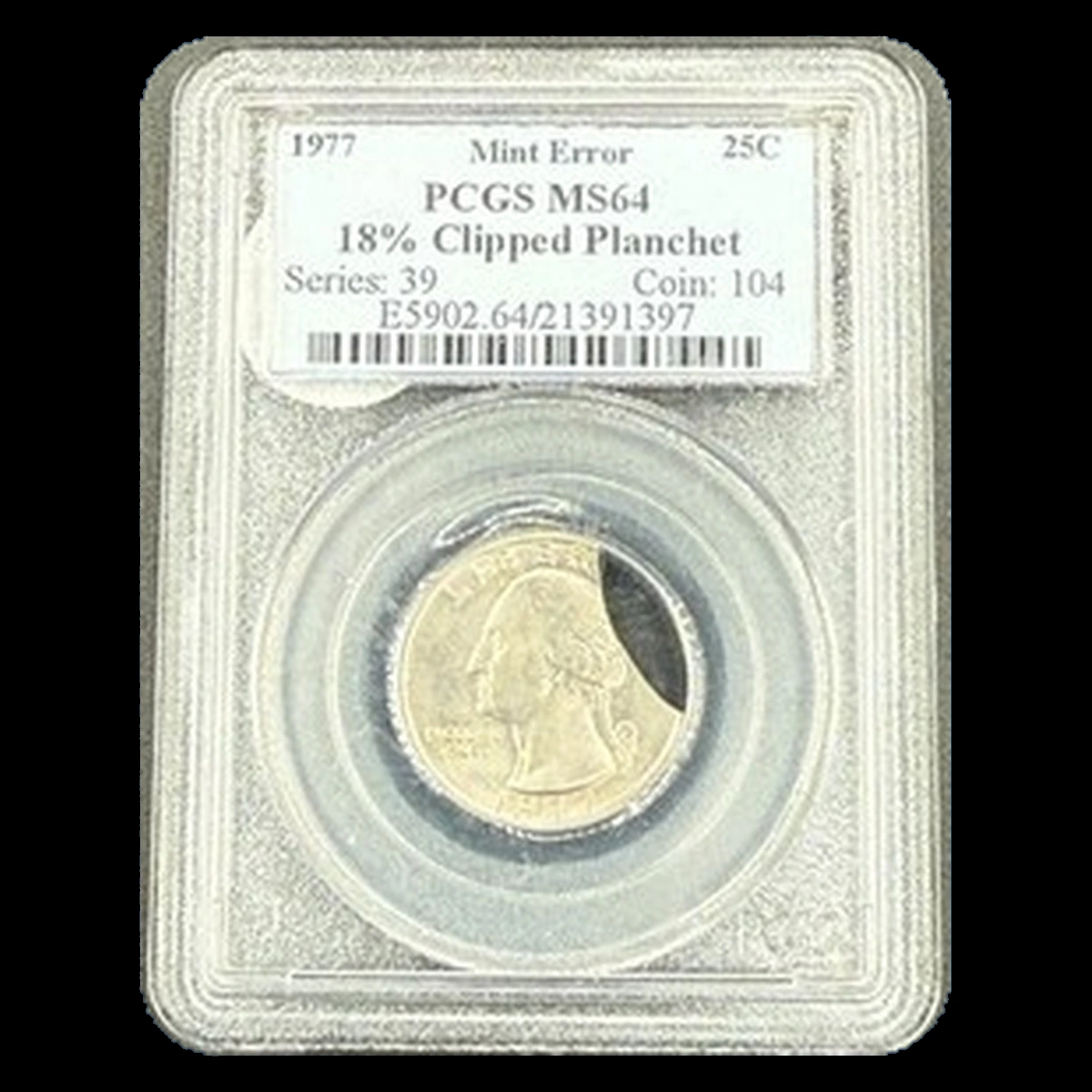 1977 Washington Quarter: Clipped Planchet