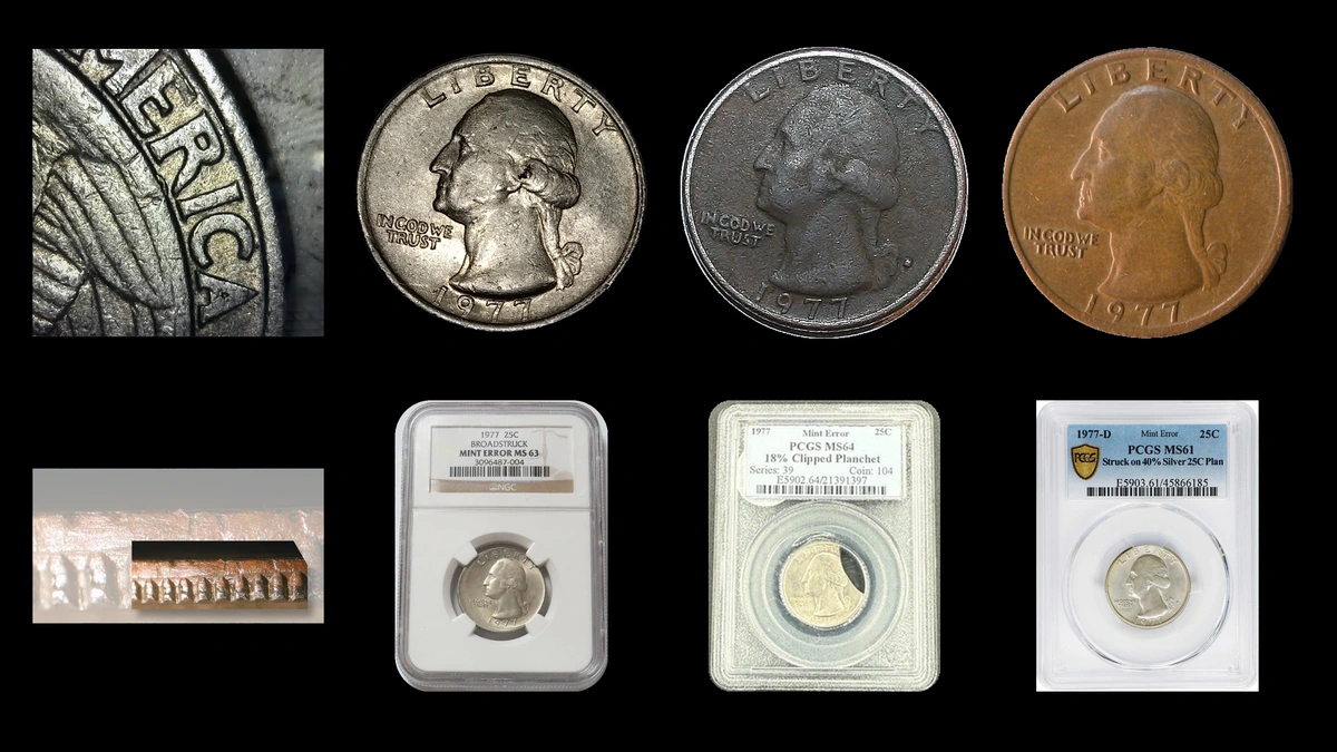 1977 Quarter Errors — error coin photographs