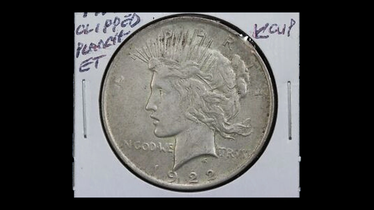 1922 Peace Dollar: Clipped Planchet