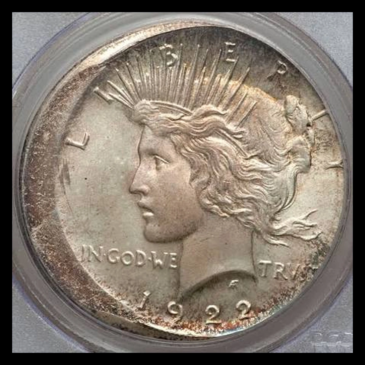 1922 Peace Silver Dollar: Off-Center Strike