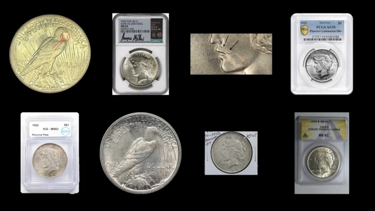 1922 Dollar Errors — error coin photographs