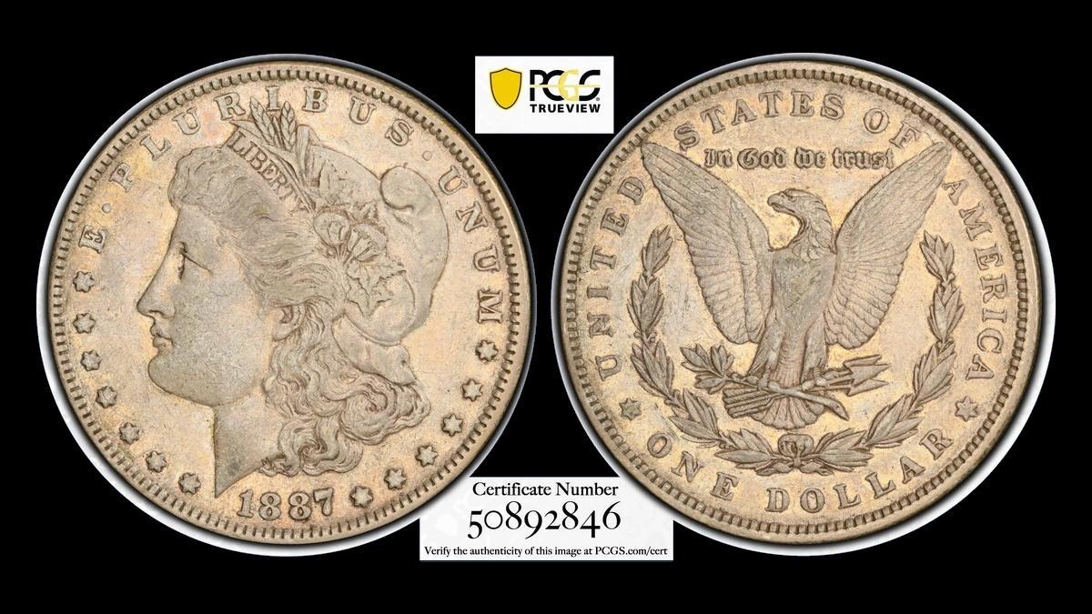 1887 Morgan Dollar: Rotated Dies