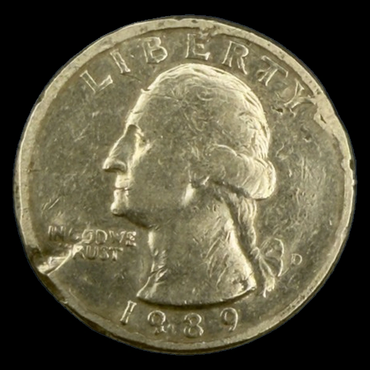 1989 Washington Quarter: Partial Collar