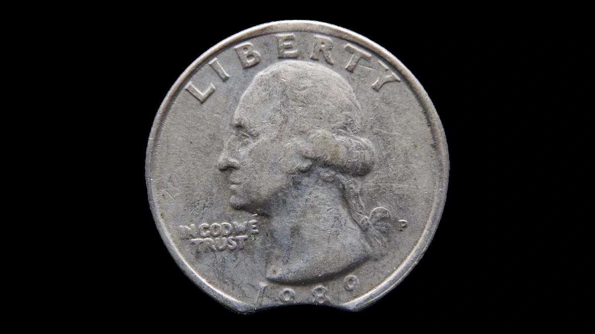 1989 Washington Quarter: Clipped Planchet