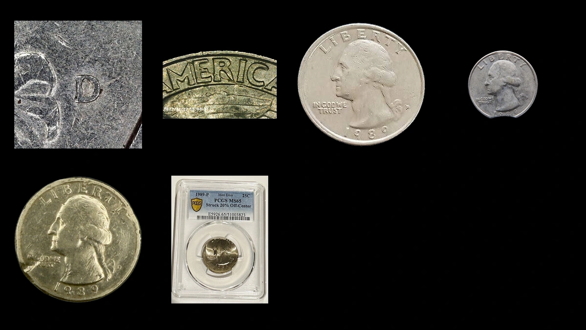 1989 Quarter Errors — error coin photographs