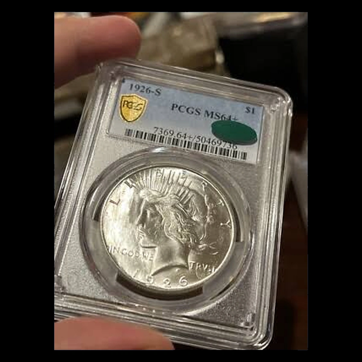 1926 Peace Dollar: overpolished obverse