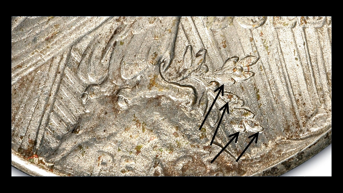 1926 Peace Silver Dollar: Doubled Die Reverse