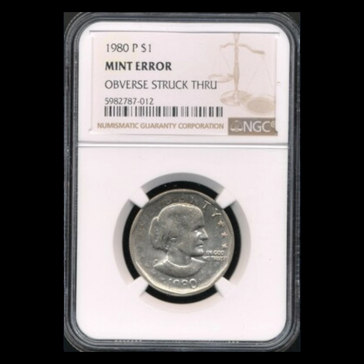 1980 Susan B. Anthony Dollar: Struck Through