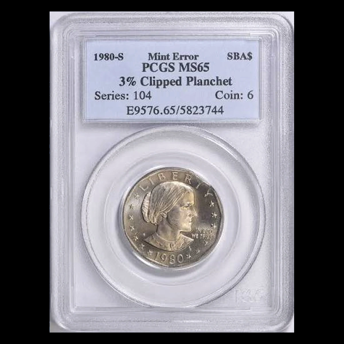 1980 Susan B. Anthony Dollar: Clipped Planchet