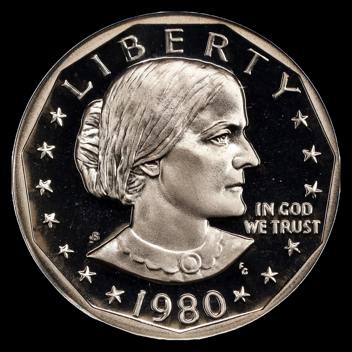 1980 Susan B. Anthony Dollar: Repunched Mintmark