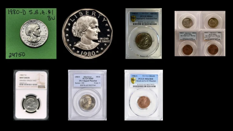 1980 Dollar Errors — error coin photographs