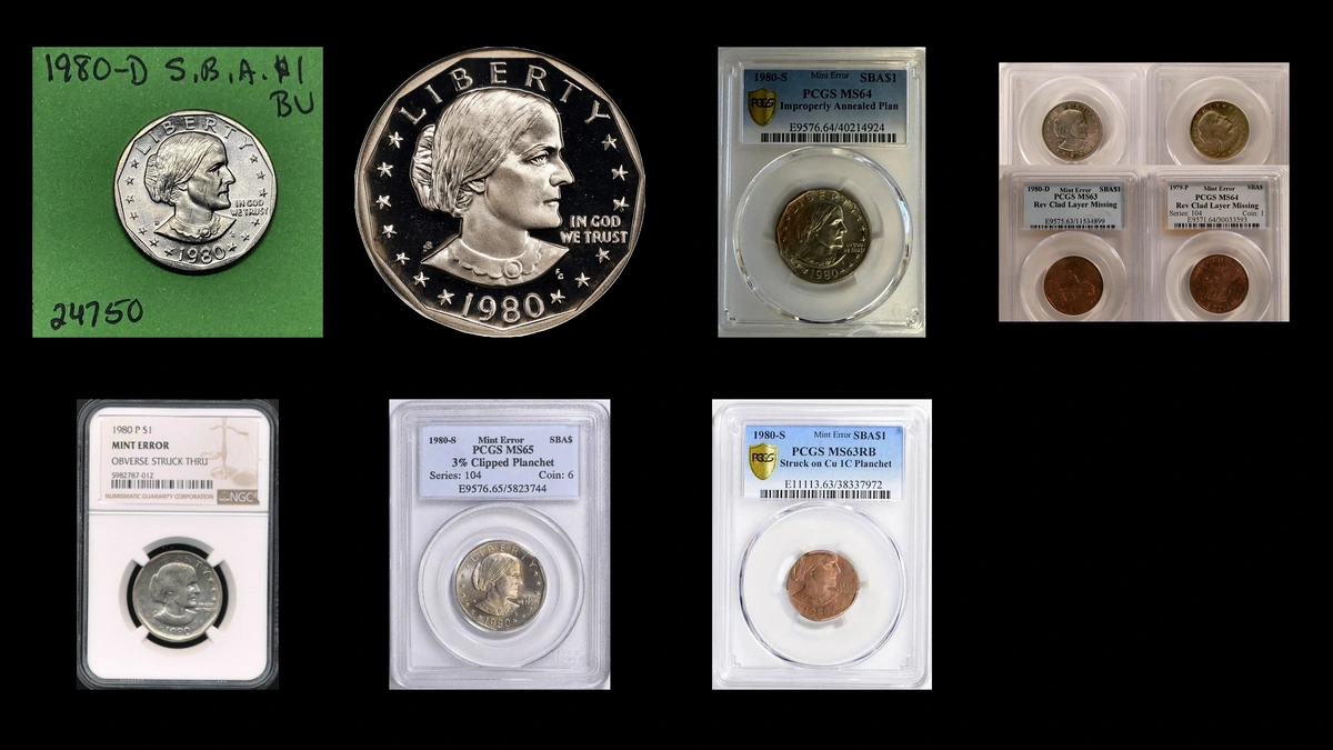 1980 Dollar Errors — error coin photographs