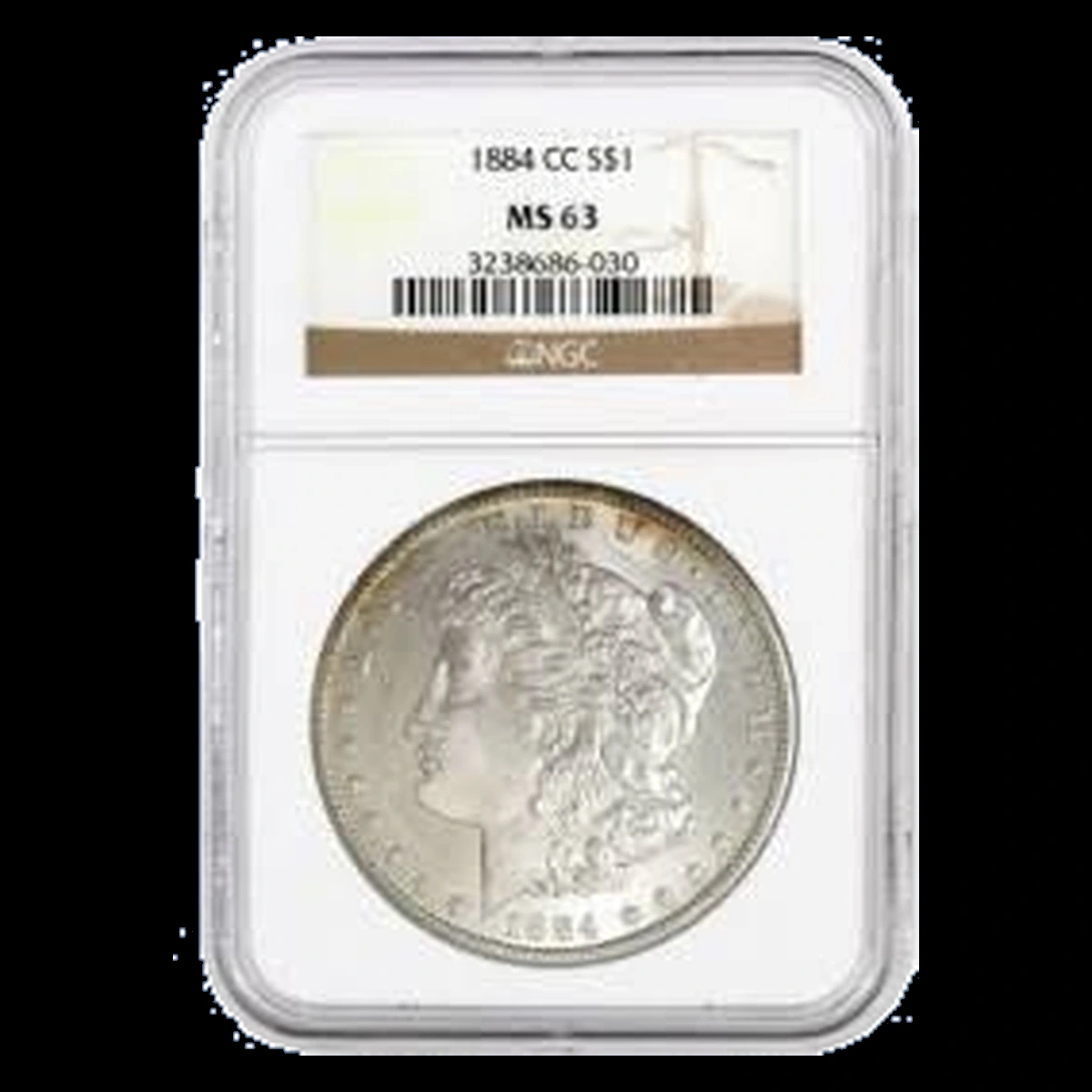 1884 Morgan Silver Dollar: Die Gouge / Named Raised-Line Variety