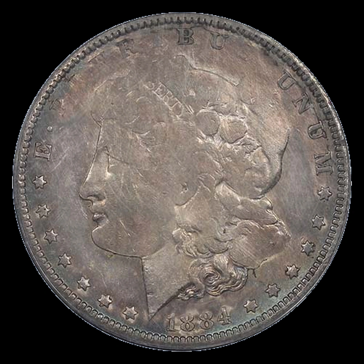 1884 Morgan Dollar: Struck Through