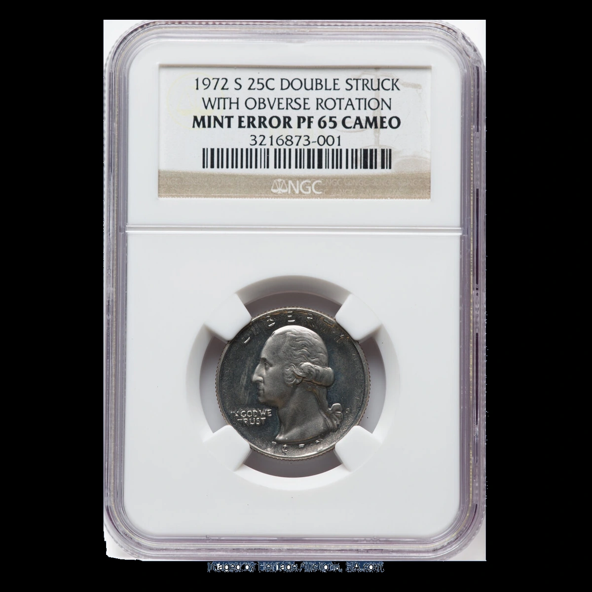 1972 Washington Quarter: Proof Double Strike with Obverse Rotation