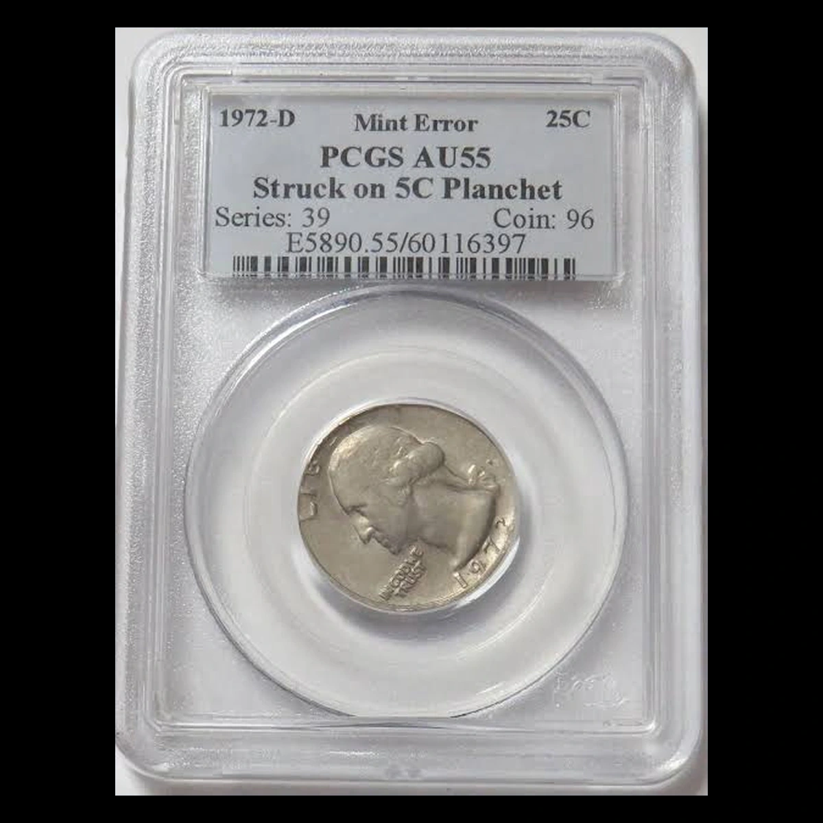 1972 Washington Quarter: Struck on a Nickel Planchet