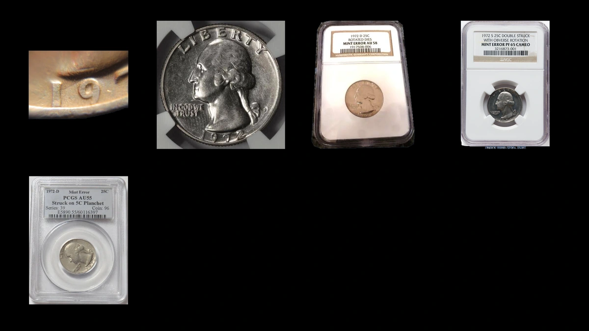 1972 Quarter Errors — error coin photographs