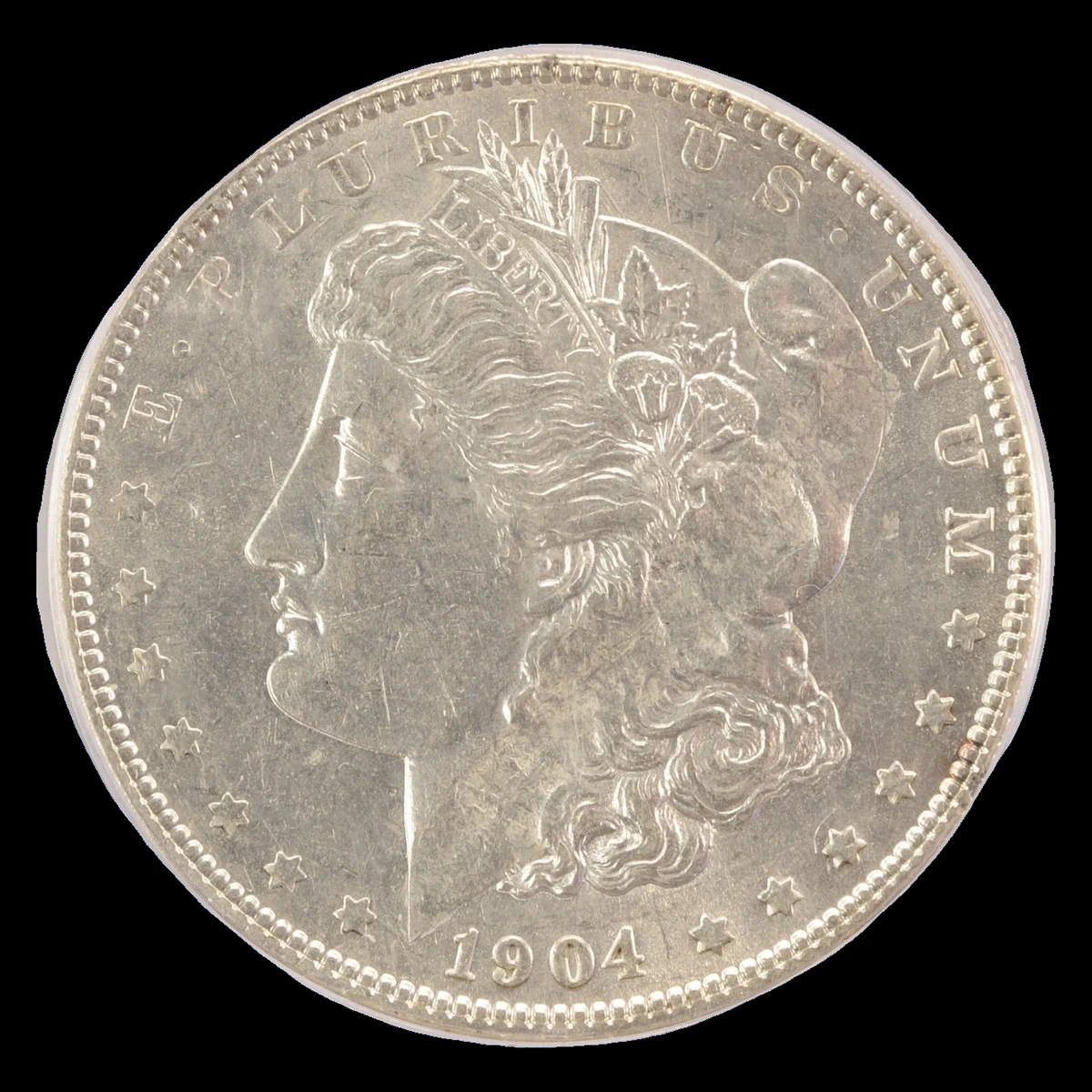 1904 Morgan Silver Dollar: Lamination / Split Planchet