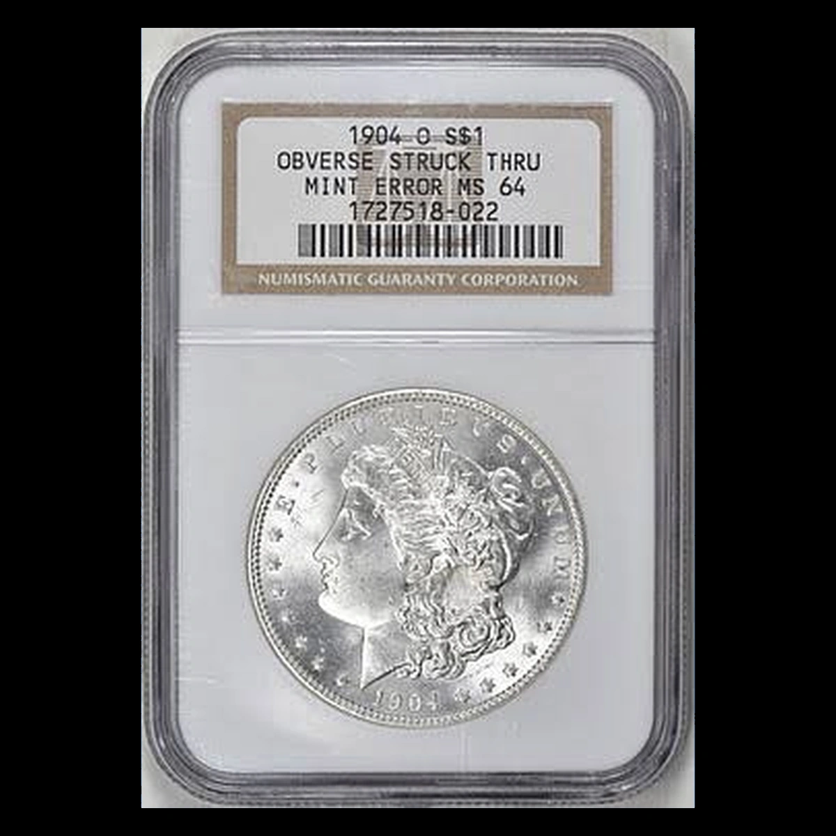 1904 Morgan Silver Dollar: Struck-Through Error