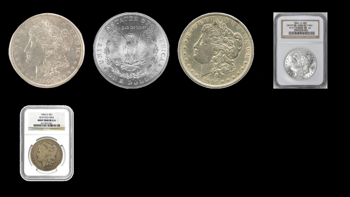 1904 Dollar Errors — error coin photographs