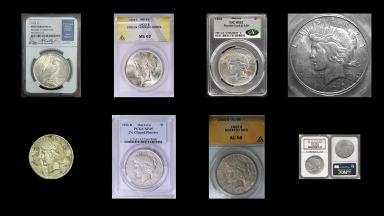 1923 Dollar Errors — error coin photographs