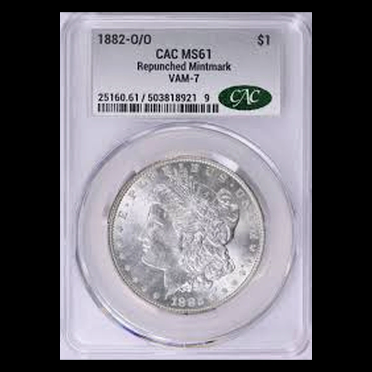 1882 Morgan Silver Dollar: Repunched Mintmark