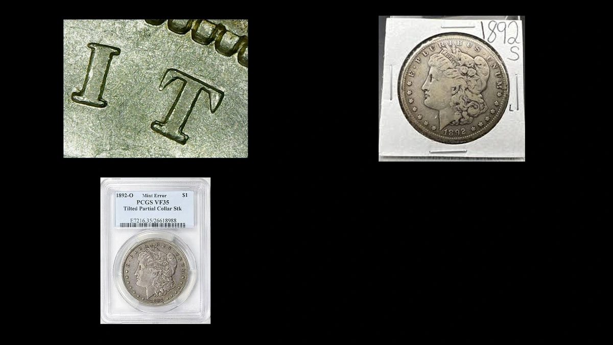1892 Dollar Errors — error coin photographs