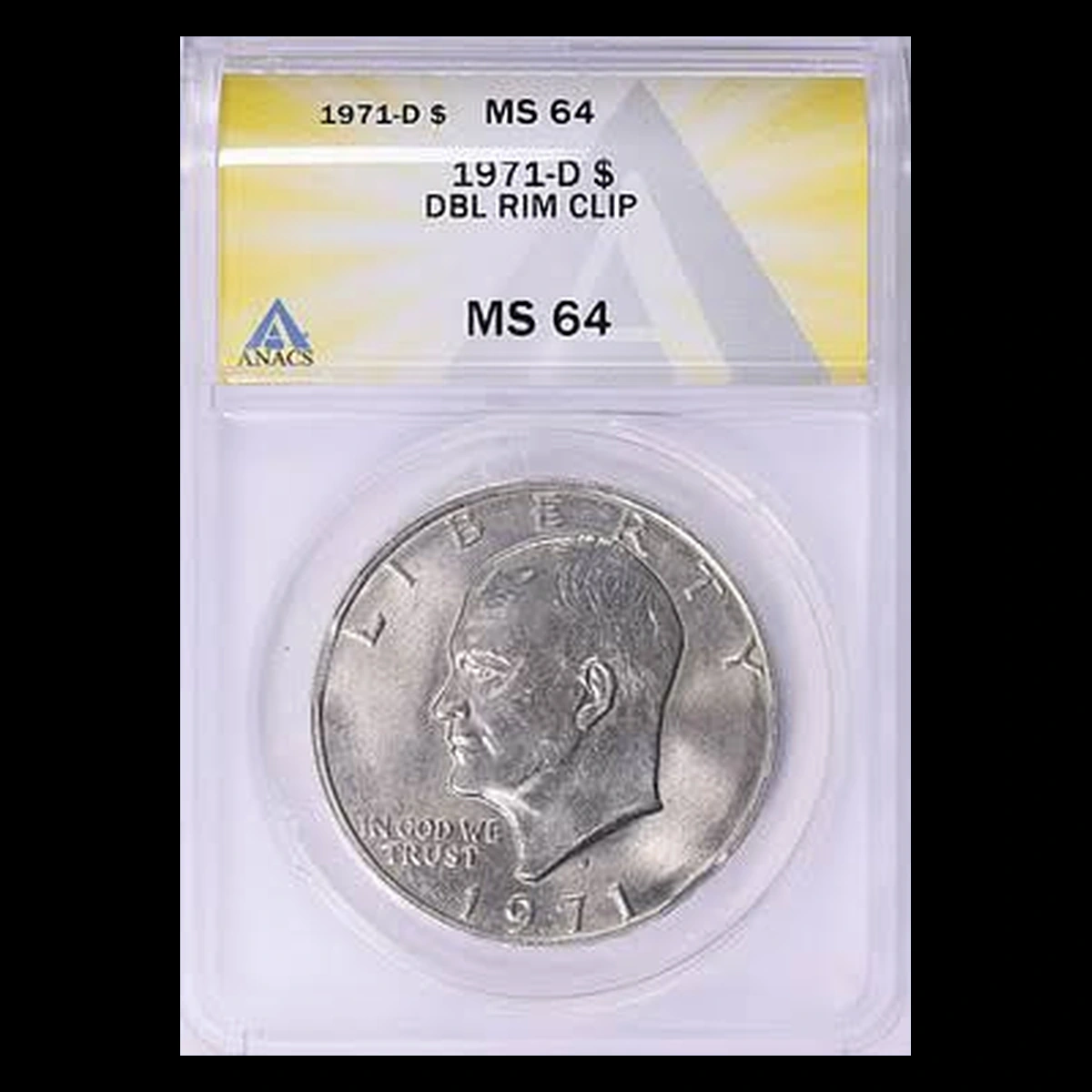 1971 Eisenhower Dollar: Clipped Planchet