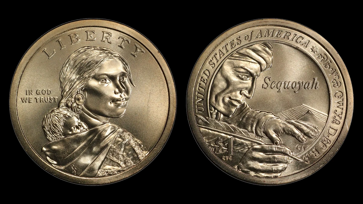 2017-P Pos.A Sacagawea Dollar, obverse and reverse