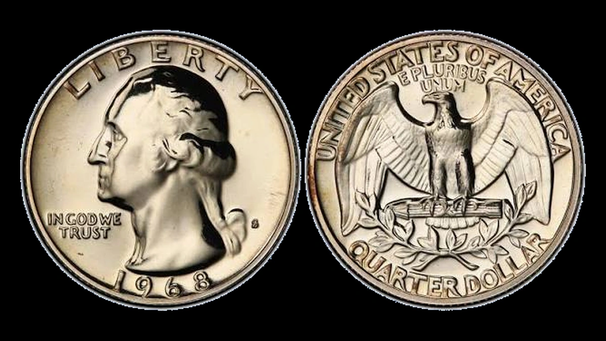 1968 Washington Quarter: Doubled Die Obverse