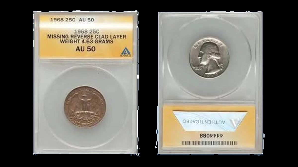 1968 Washington Quarter: Missing Reverse Clad Layer