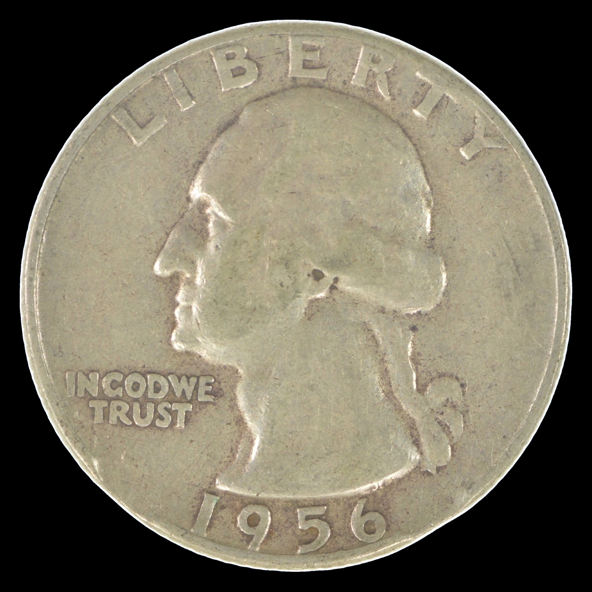 1956 Washington Quarter: Clipped Planchet