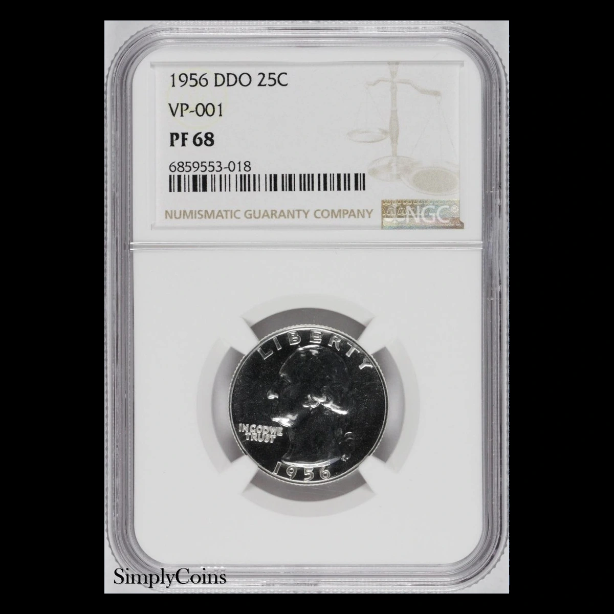 1956 Washington Quarter: Proof Doubled Die Obverse