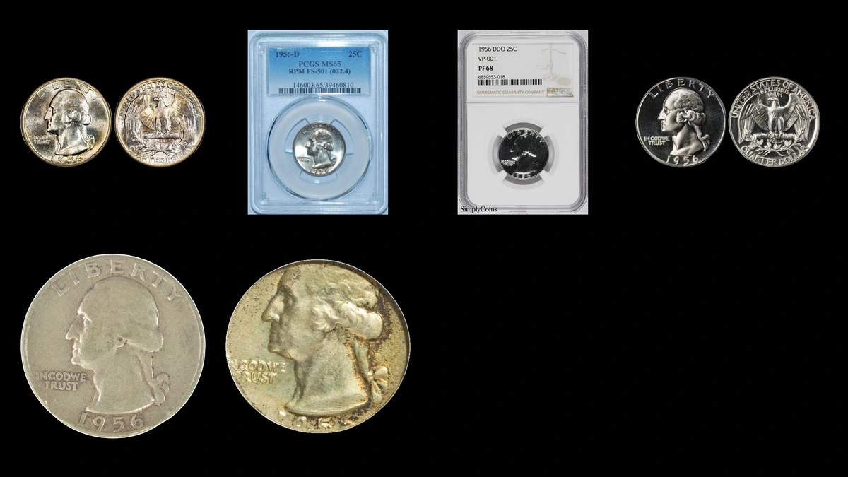 1956 Quarter Errors — error coin photographs