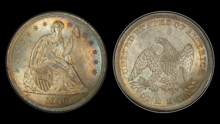 1840 Liberty Seated Dollar, obverse and reverse