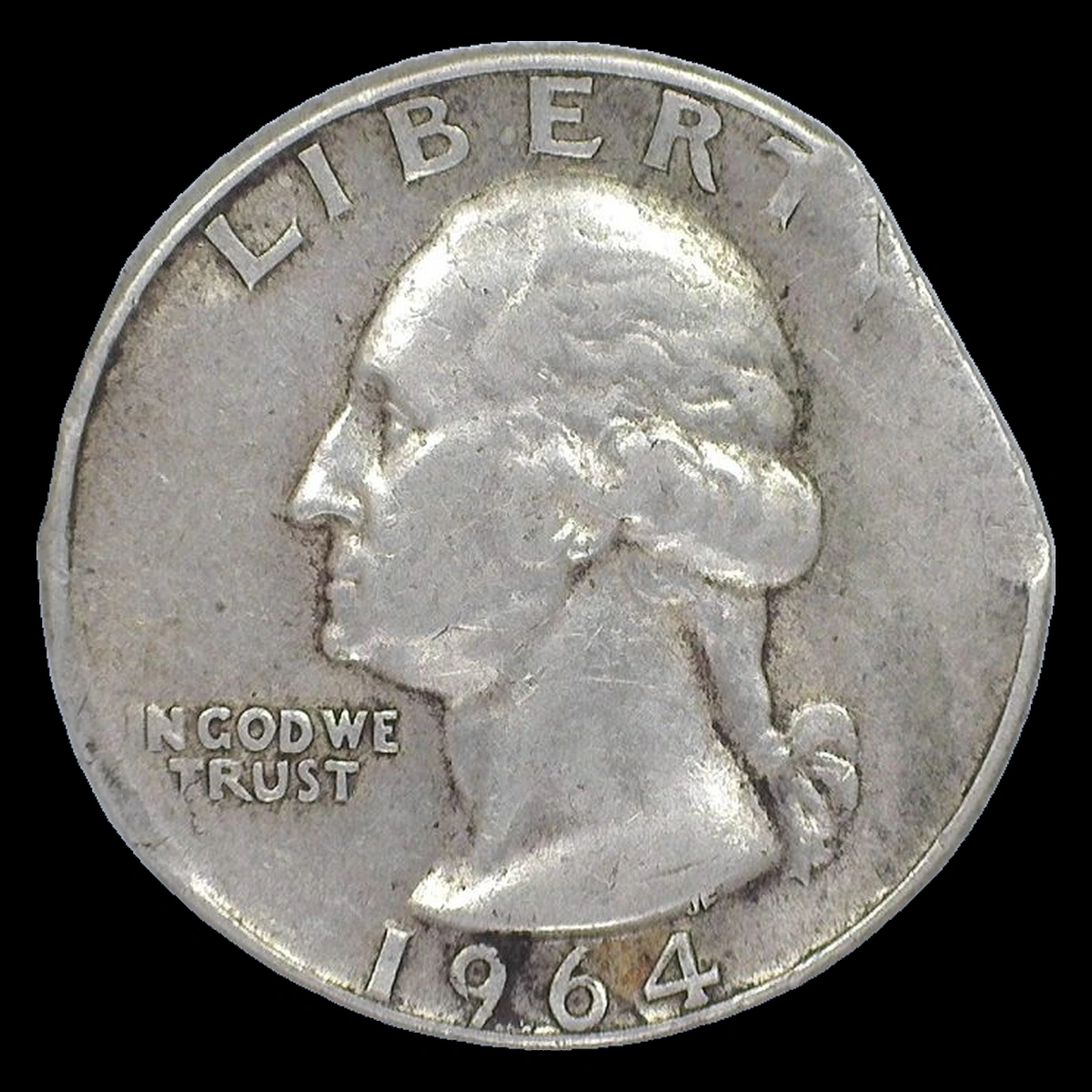 1964 Washington Quarter: Straight-End Clip