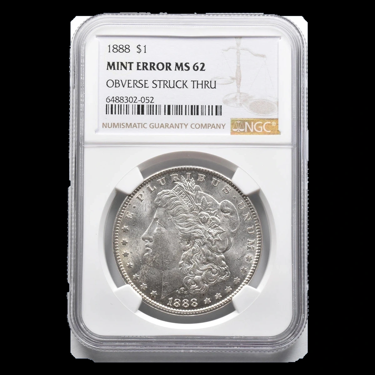 1888 Morgan Silver Dollar: Struck-Through Error