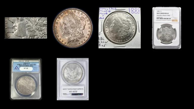 1888 Dollar Errors — error coin photographs