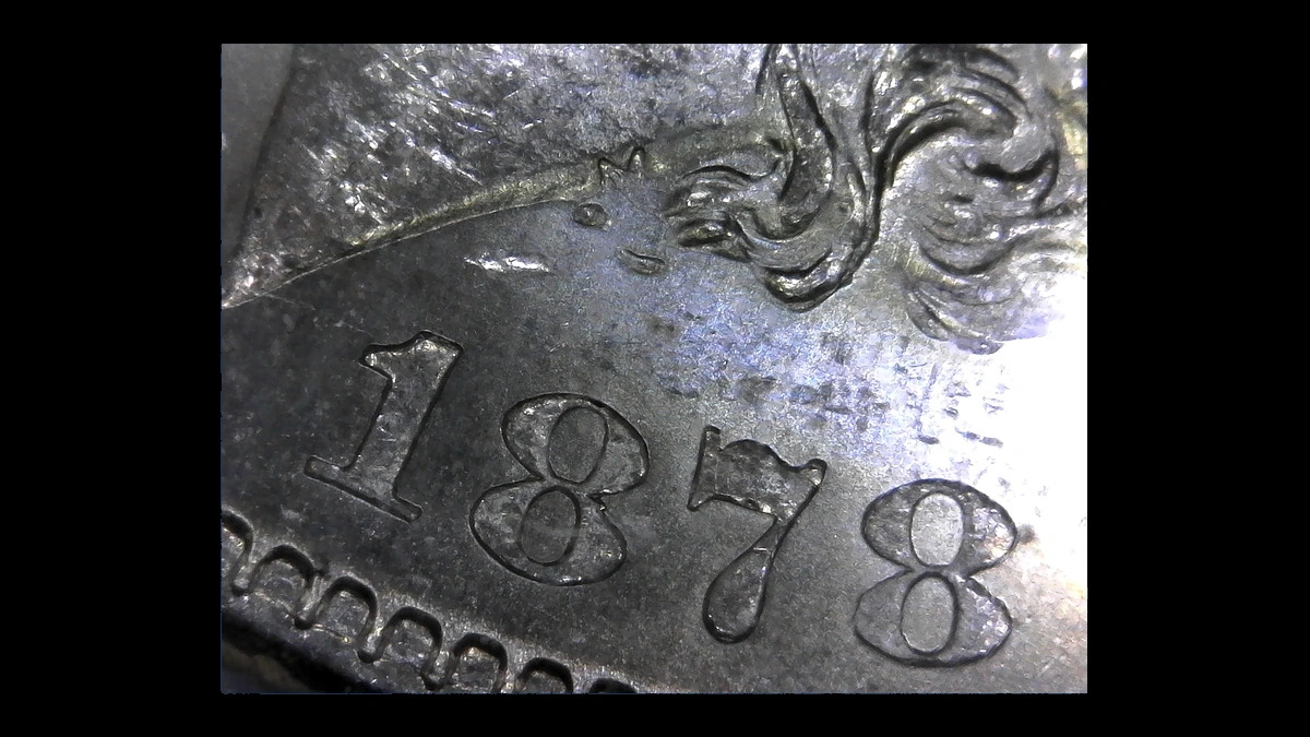 1878 Morgan Dollar: Overpolished Die
