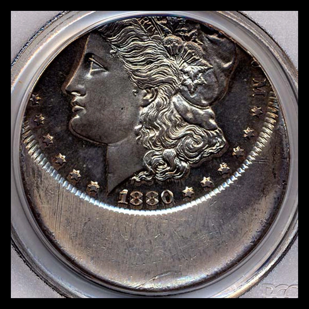 1880 Morgan Dollar: Off Center Strike