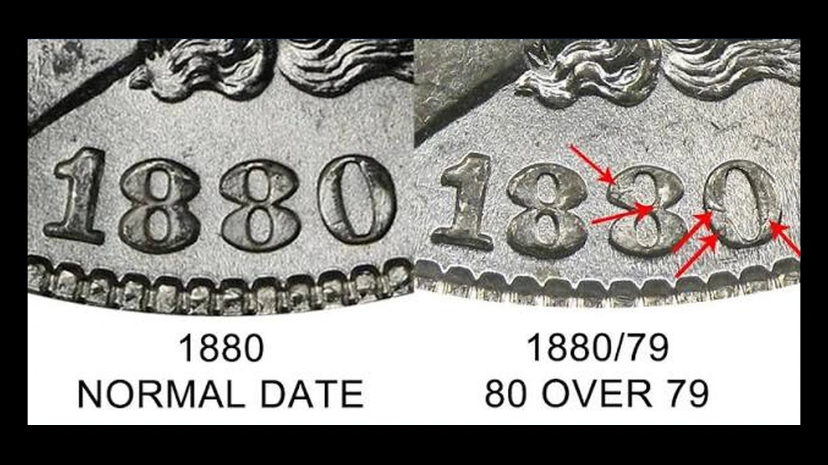 1880 Morgan Silver Dollar: Overdate
