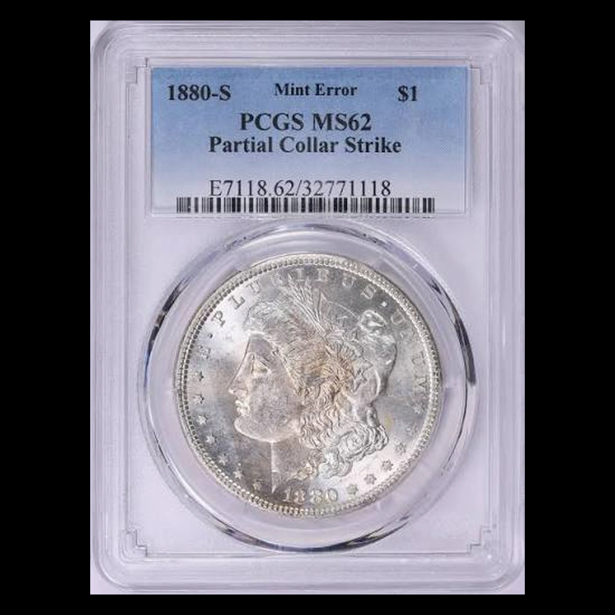 1880 Morgan Dollar: Partial Collar