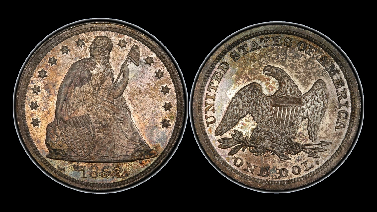 1852 Liberty Seated Dollar: Repunched Design