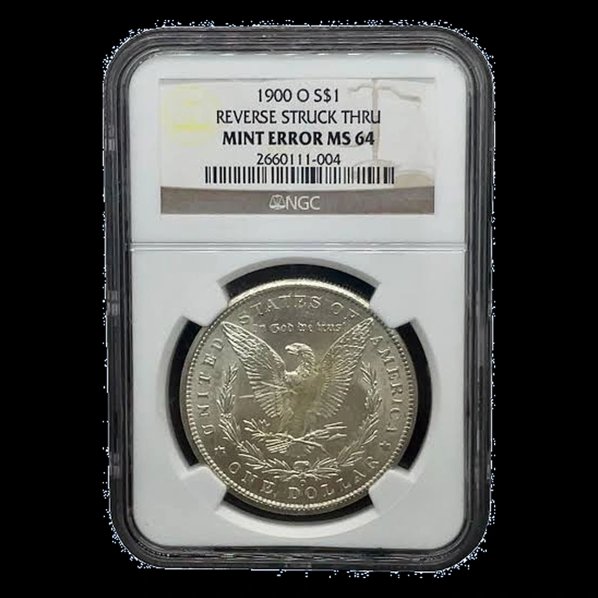 1900 Morgan Dollar: Struck Through