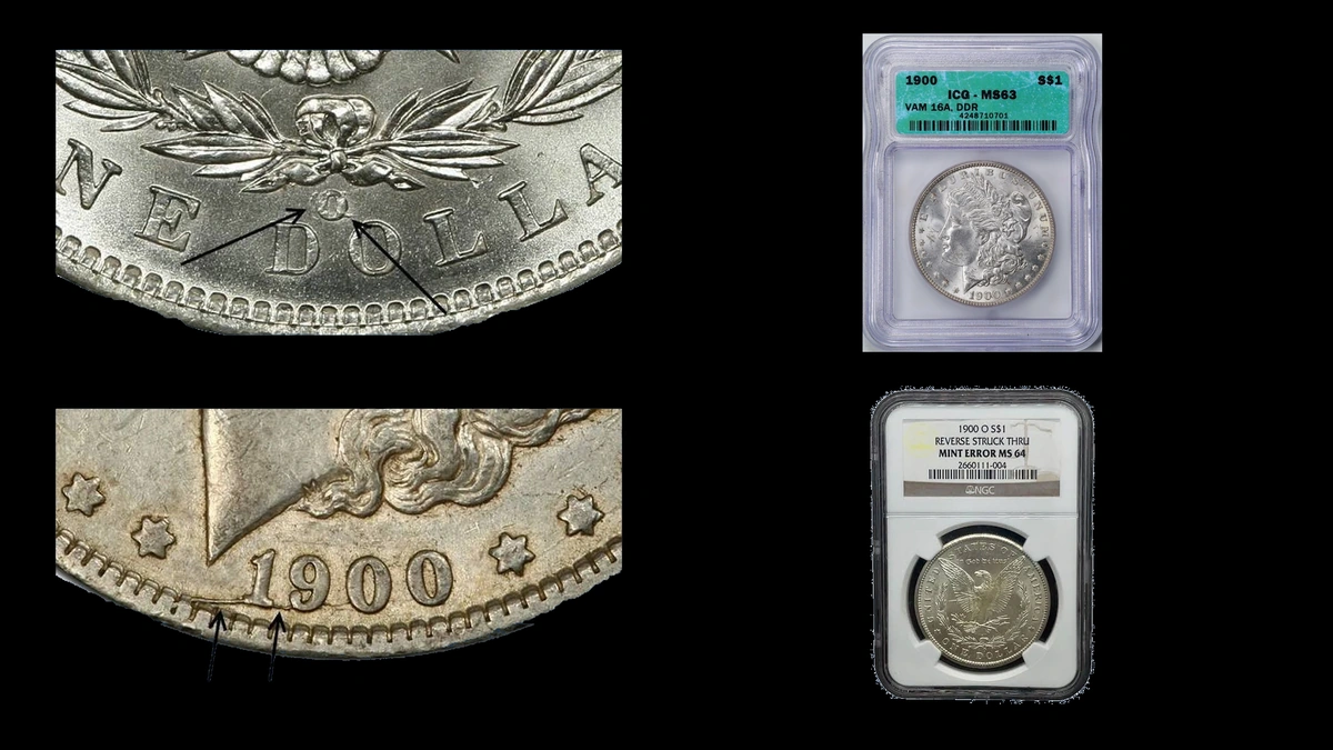 1900 Dollar Errors — error coin photographs