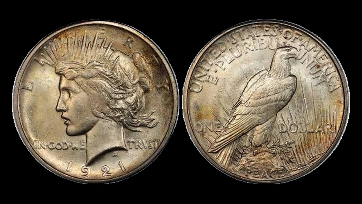 1921 Peace Dollar: Repunched Design