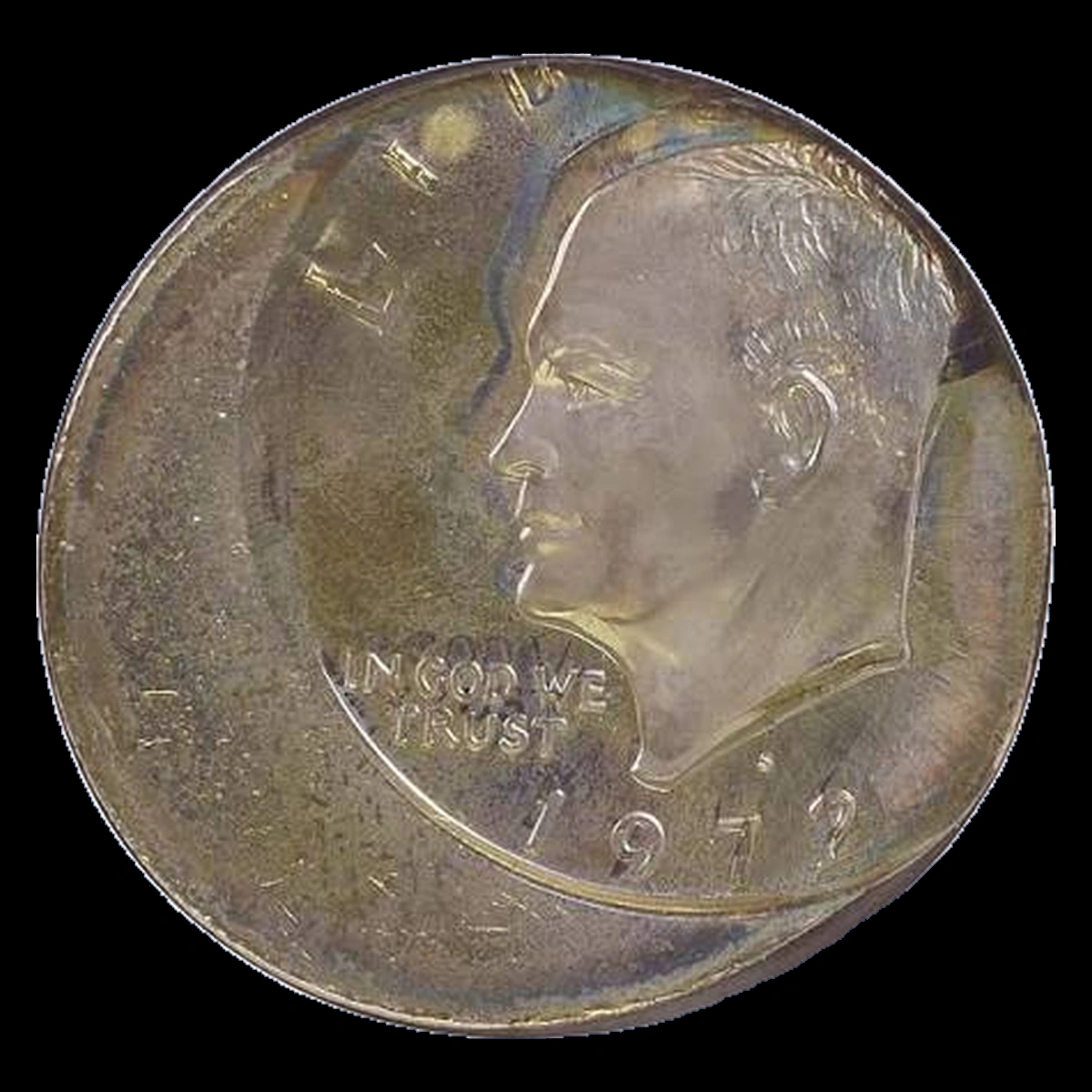 1972 Eisenhower Dollar: Double Strike, Both Strikes Off Center