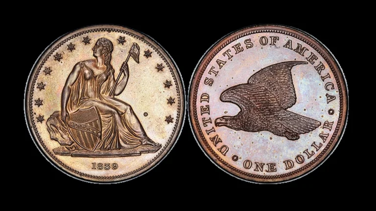 1839 Dollar Errors — error coin photographs